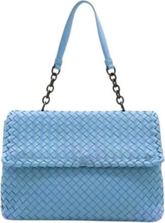 Bottega Veneta Pre-owned Intrecciato Schoudertas - Dames - Vintage Schoudertas - Blauw - ONE Size - Leer - Vintage