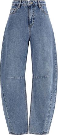 Self Portrait Blauwe Katoenen Relaxed Fit Jeans