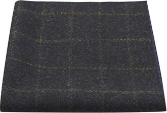 King & Priory Heritage Check Navy Blue Pocket Square, Handkerchief