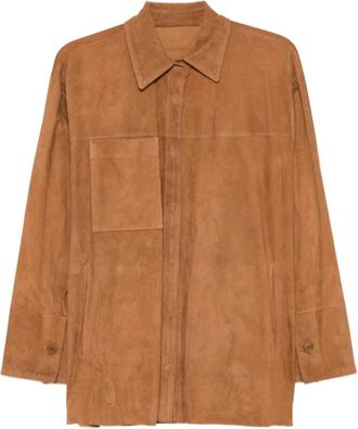 Salvatore Santoro Overhemdjas - Dames - Zomerjassen - Bruin - S - Leer - Jassen