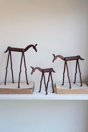 Kalalou Set Of Three Forged-Iron Horses