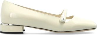 Jimmy Choo London Elisa Ballerina - Dames - Pumps - Beige - 40 EU - Leer - Schoenen