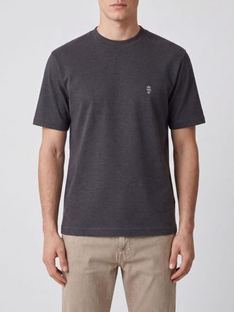 Eleventy T-shirt a girocollo in puro cotone con vestibilit&agrave; slim e logo tono su tono