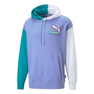 Puma Colorblock Fandom Logo Hoodie Purple 537749-23