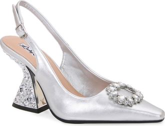 Lady Couture Spotlight Pointed Toe Slingback Pump in Silver at Nordstrom Rack, Size 11