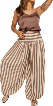 Tach Nova Baggy Striped Pant In Brown
