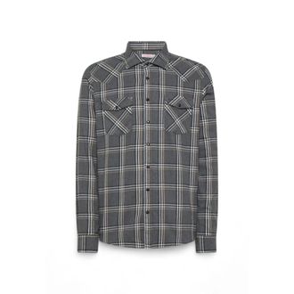 Sun 68 S44112 Shirt - Heren - Casual Overhemden - Grijs - 2XL - Katoen - Overhemden