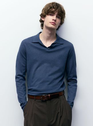 Le 31 Mens Johnny collar minimalist sweater