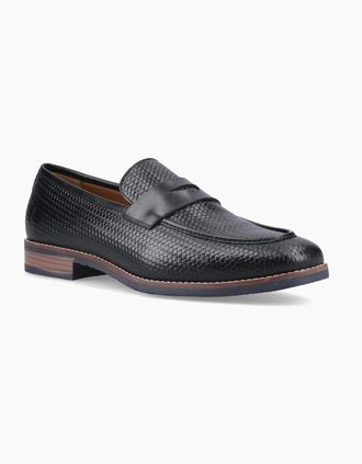 Hush Puppies Mens Hush Puppies Mitchell Leather Mens Black Loafers - Size: 10