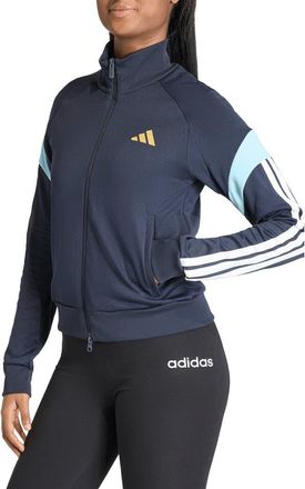 adidas Originals House of Tiro Nations Track Jacket in Navy/Icey Blue/Beige at Nordstrom, Size X-Small