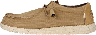 HeyDude Hey Dude Mens Wally Sport Mesh Slip-On Casual Shoes, Tan/White, 8 UK
