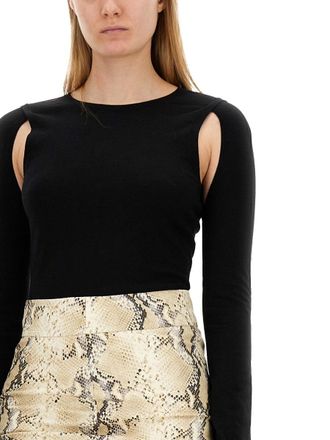 Helmut Lang Cut-Out Cotton Sweater - Black