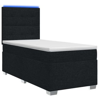 vidaXL Letto Box Spring Con Materasso Nero 100 X 200 Cm Tessuto Vidaxl