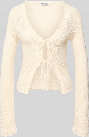 Review Strickjacke mit Schn&uuml;rung in Offwhite, Gr&ouml;&szlig;e XL
