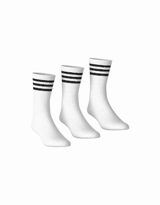 adidas Womens Adidas Unisex Adult Crew Socks (Pack of 3) - Multi/White - Size: 12 uk-14.5 uk