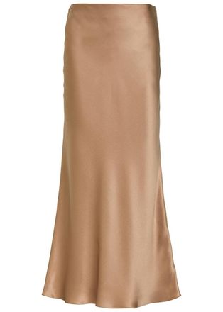 Gabriela Hearst Frei Silk Skirt - Camel - 42 (UK10 / S)