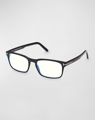 Tom Ford Blue Blocking Acetate Rectangle Glasses