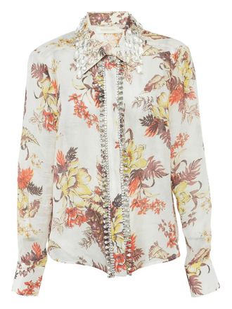 Zimmermann Blouse met bloemenprint - Beige