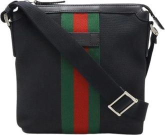 Gucci Pre-owned Cross Body Bags, female, Black, Size: ONE SIZE Pre-owned Nylon Cross Body Bag