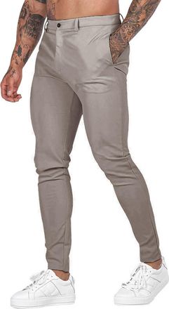 Generic Mens Trousers Slim Fit Skinny Stretch Smart Casual Trousers Chino Trousers Tapered Leg For Men MenS Skinny-Fit Washed Comfort Stretch Trousers Comfort