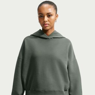 Nike Womens 24.7 ImpossiblySoft Pullover Hoodie in Green | IR1929-303