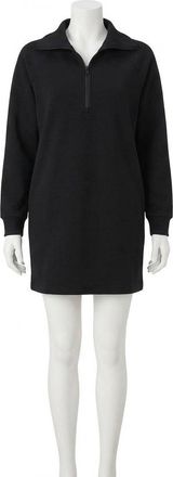 Spanx Air Essentials Half Zip Dress In Very Black