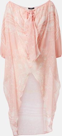 Balmain Printed silk beach dress