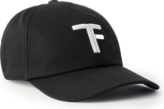 Tom Ford CANVAS + SMOOTH LEATHER CAP Size: L, colour: BLACK