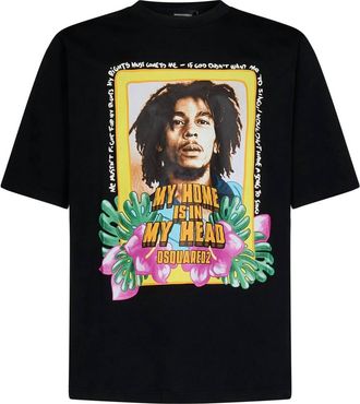 Dsquared2 Mens Bob Marley Skater T-Shirt In Black