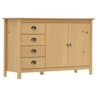 Berkfield Home Sideboard Hill Honey Brown 130x40x80 cm Solid Pine Wood | Size: 130 x 40 x 80 cm