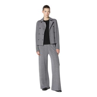 Sminfinity Pantaloni Palazzo a pieghe in spina di pesce - - Trousers - Donna - Grigio - S