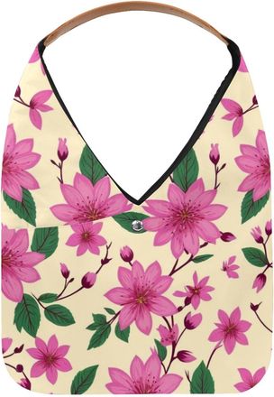 Generic Colorful Flowers Reusable Lightweight Grocery Bags - Foldable Into Compact Pouch, Washable & Sturdy, Multipurpose for Shopping and Travel