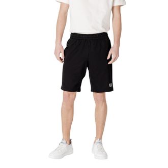 Emporio Armani Sweatshorts Met Logo Op De Benen, Zwart