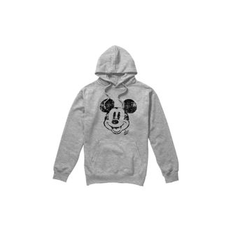 Disney Heren Mickey Mouse Gezicht Distress Hoodie (Sport Heide)
