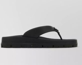 Prada embellished strap rubber thong sandals
