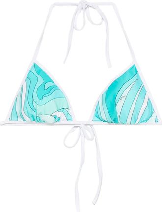 Pucci triangle bikini top - Blauw