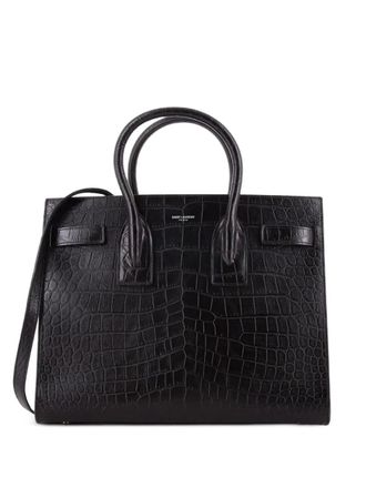 Saint Laurent Sac de Jour NM Bag Crocodile Embossed Leather Small satchel - Zwart