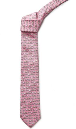 Oliver Brown Italian Silk Elephant Tie - Pink