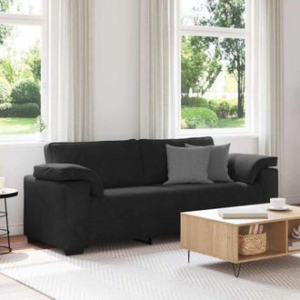 vidaXL Vidaxl - Divano a 3 Posti Nero 178 cm in Velluto