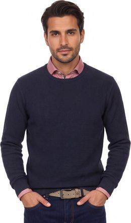 Casamoda Trui Casa Moda donkerblauw ronde hals