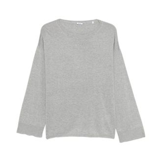 Aspesi Round-neck Knitwear, female, Gray, Size: XS Round-neck Knitwear