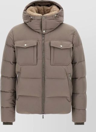 Moorer wool cashmere quilted padded bomber jacket