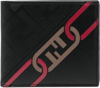 Fendi logo-print wallet - men - Calf Leather - One Size - Black