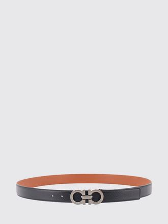 Ferragamo Gancini Adjustable and Reversible Hammered Leather Belt