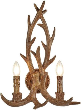 Searchlight Searchlight Stag - 2 Light Indoor Candle Wall Light Rustic Brown, E14