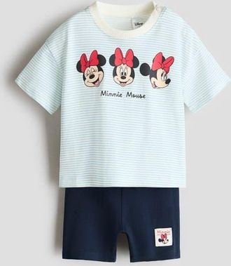 H&M 2-piece printed cotton set in Blue/minnie Mouse at Nordstrom, Size 12M