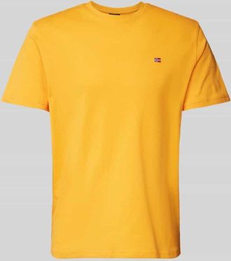 Napapijri T-Shirt mit Label-Stitching Modell SALIS in Orange, Gr&ouml;&szlig;e XXL