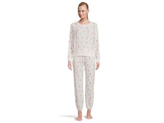 Honeydew Intimates Star Seeker Brushed Jersey Lounge Set Womens Pajama Sets Ivory Ski Girls : SM, Spandex/Rayon/Polyester