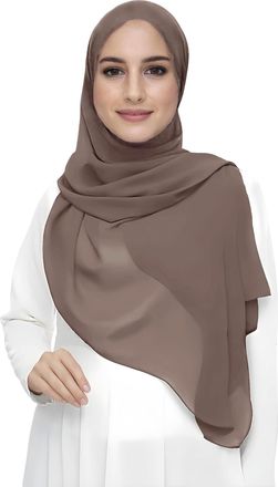 Lina & Lily Premium Chiffon Hijab Head Scarf Shawl Wrap for Muslim Women Lightweight (Khaki)