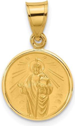 Diamond2Deal 14k Yellow Gold Polished and Satin Solid St Jude Thaddeus Medal